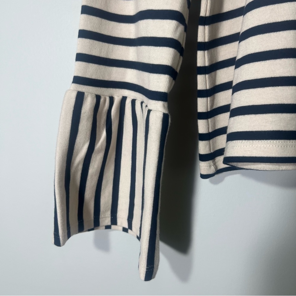 Madewell Stripe-Play Ruffle Cuff Top Large - Picture 7 of 7